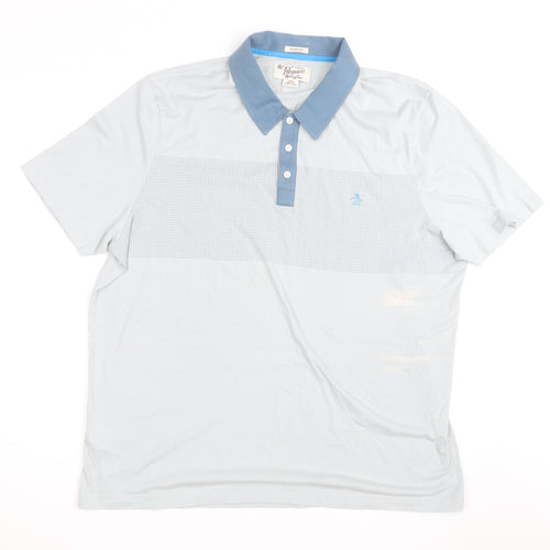Original Penguin Men's Blue Classic Fit 2XL Cotton Polo Shirt