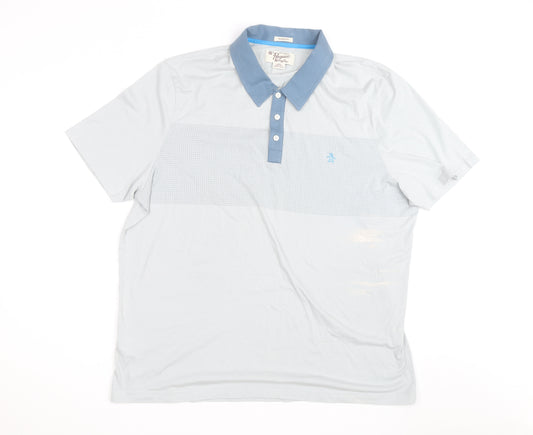 Original Penguin Men's Blue Classic Fit 2XL Cotton Polo Shirt