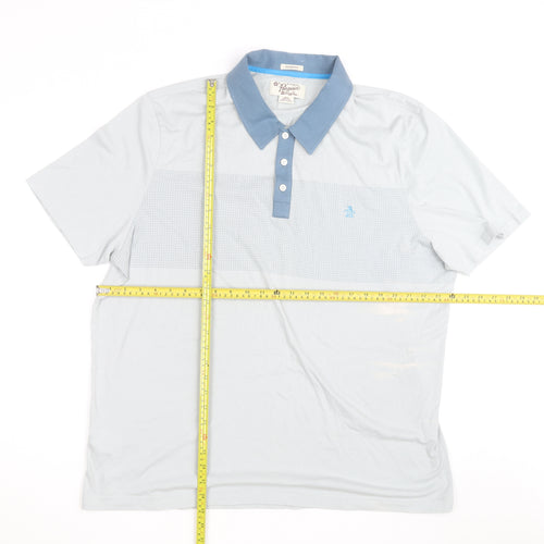 Original Penguin Men's Blue Classic Fit 2XL Cotton Polo Shirt