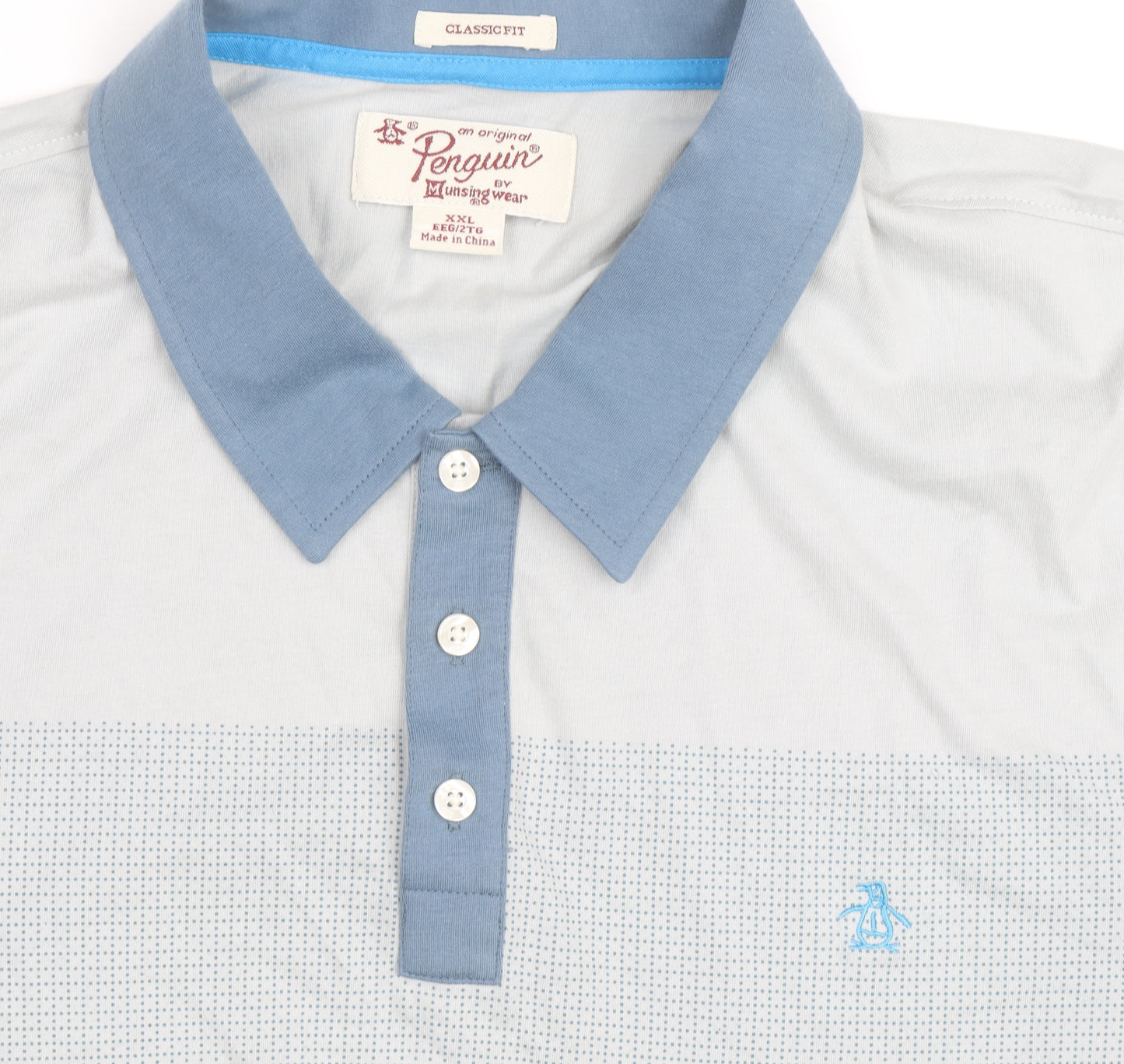 Original Penguin Men's Blue Classic Fit 2XL Cotton Polo Shirt