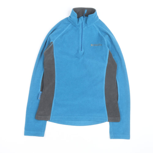 Mountain Warehouse Women Blue Fleece 1/2 Zip Pullover UK 6