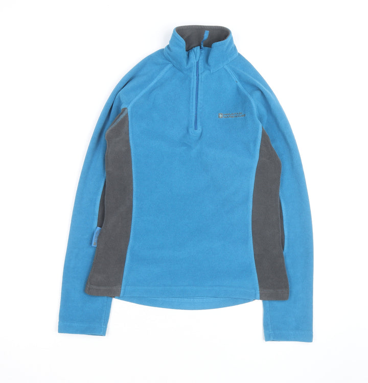 Mountain Warehouse Women Blue Fleece 1/2 Zip Pullover UK 6