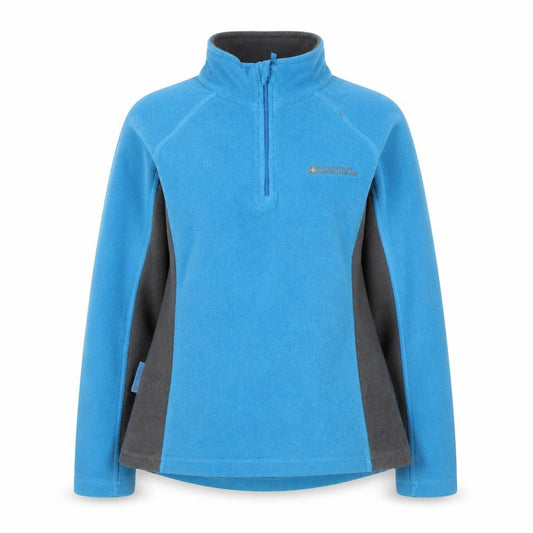 Front view of Mountain Warehouse Women Blue Fleece 1/2 Zip Pullover UK 6