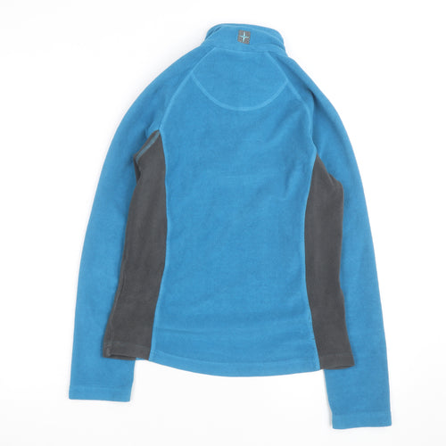 Mountain Warehouse Women Blue Fleece 1/2 Zip Pullover UK 6