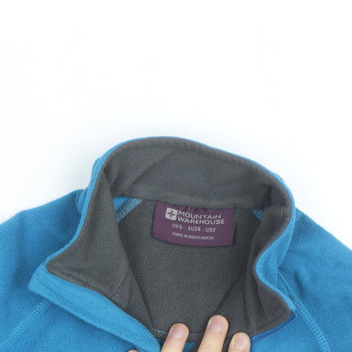 Mountain Warehouse Women Blue Fleece 1/2 Zip Pullover UK 6