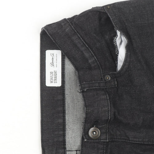 Denim & Co Men's Black Straight Fit Jeans W34 L30