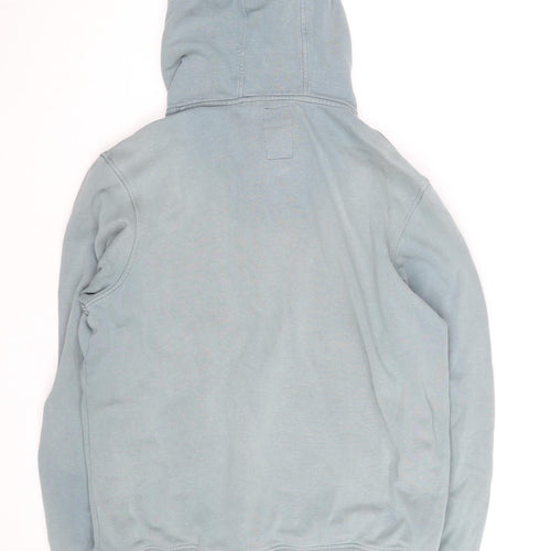Next Men's Blue Pullover Hoodie M Graphic Print Cotton
