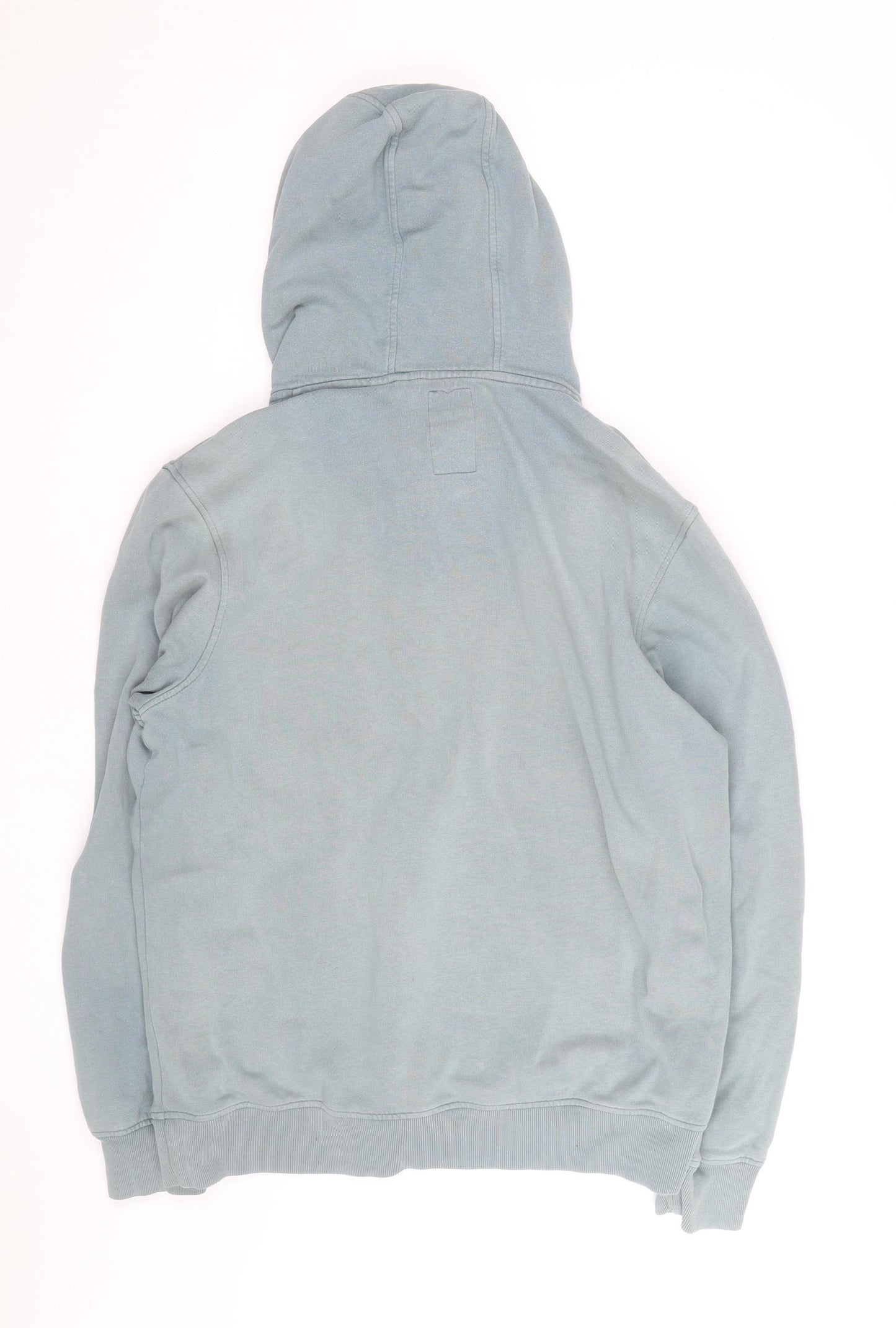 Next Men's Blue Pullover Hoodie M Graphic Print Cotton