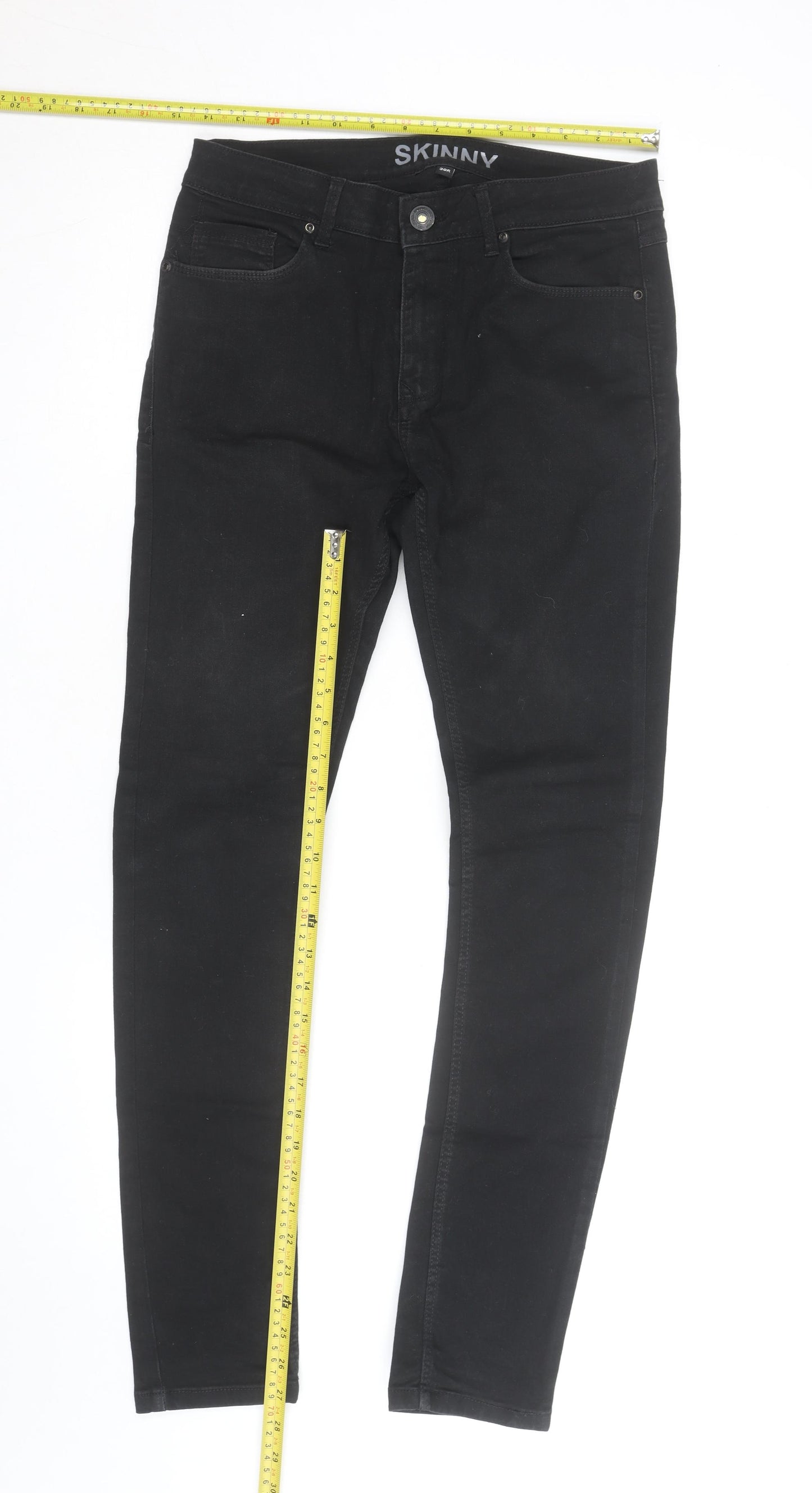 Peacocks Women's Black Skinny Jeggings Size 30R Stretch Denim