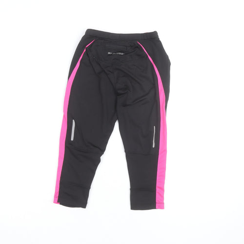 Karrimor Girls Black Pink Running Track Pants 11-12 Years Activewear Trousers