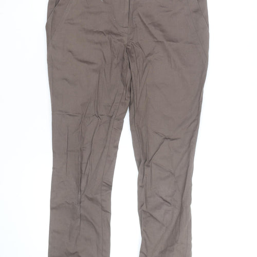 Dorothy Perkins Women’s Brown Chino Trousers Size 10 Straight Leg Workwear