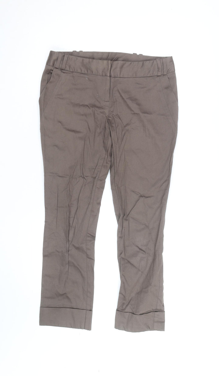 Dorothy Perkins Women’s Brown Chino Trousers Size 10 Straight Leg Workwear