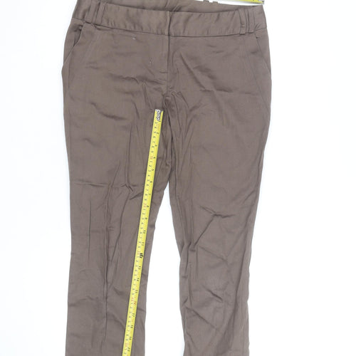 Dorothy Perkins Women’s Brown Chino Trousers Size 10 Straight Leg Workwear