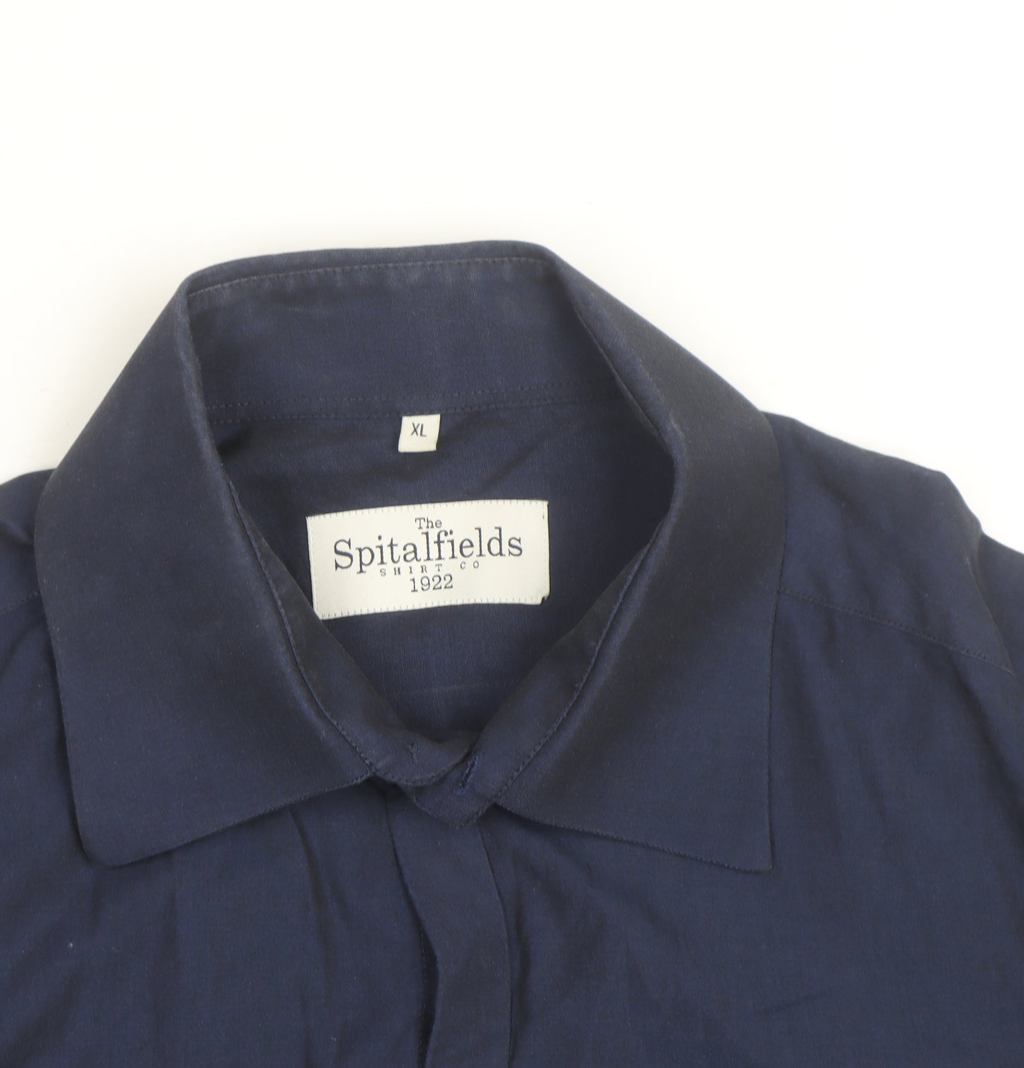 The Spitalfields Shirt Co Men's Blue XL Long Sleeve Cotton Button-Up Shirt