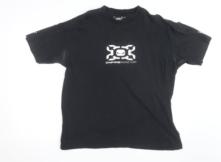 Onfire Racing Corp Black Men's Graphic Short Sleeve T-Shirt Size M