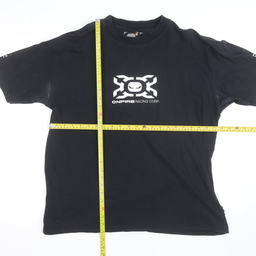 Onfire Racing Corp Black Men's Graphic Short Sleeve T-Shirt Size M