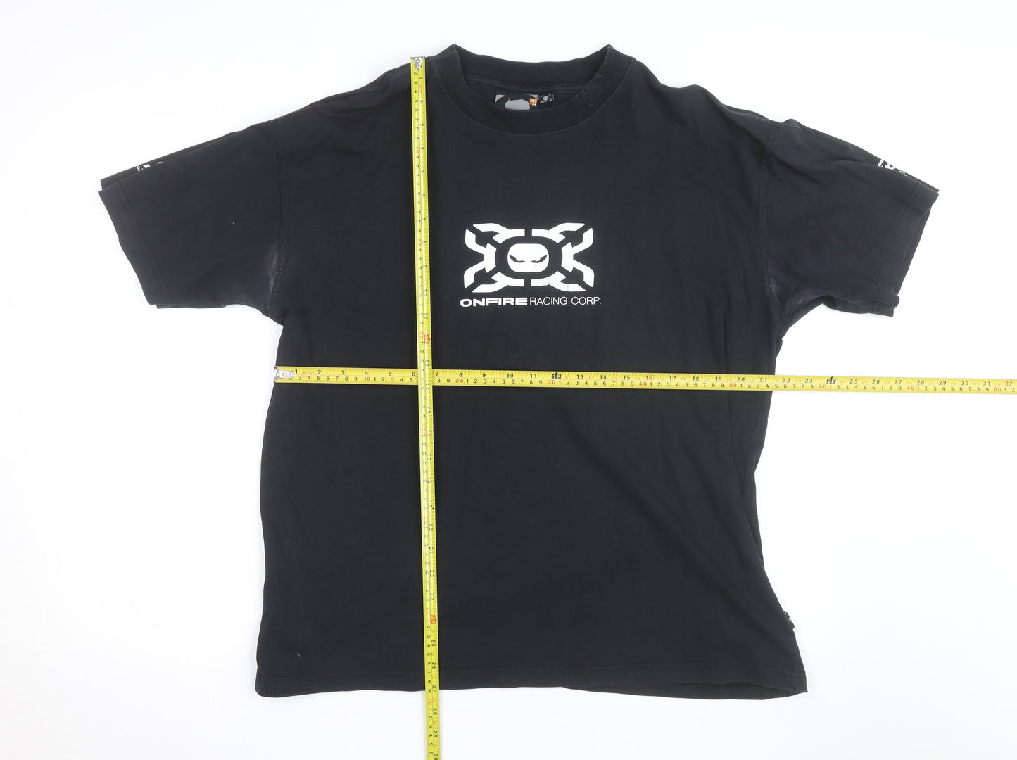 Onfire Racing Corp Black Men's Graphic Short Sleeve T-Shirt Size M
