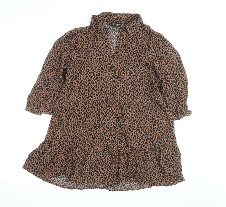 Dorothy Perkins Women’s Brown Leopard Print Tunic Blouse Size 12