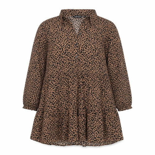 Dorothy Perkins Women’s Brown Leopard Print Tunic Blouse Size 12