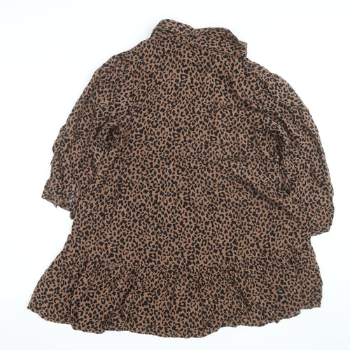 Dorothy Perkins Women’s Brown Leopard Print Tunic Blouse Size 12