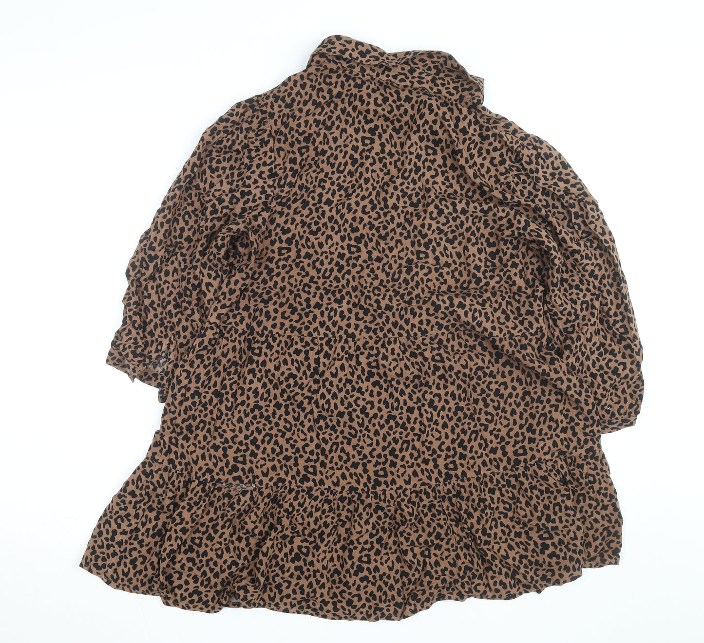 Dorothy Perkins Women’s Brown Leopard Print Tunic Blouse Size 12