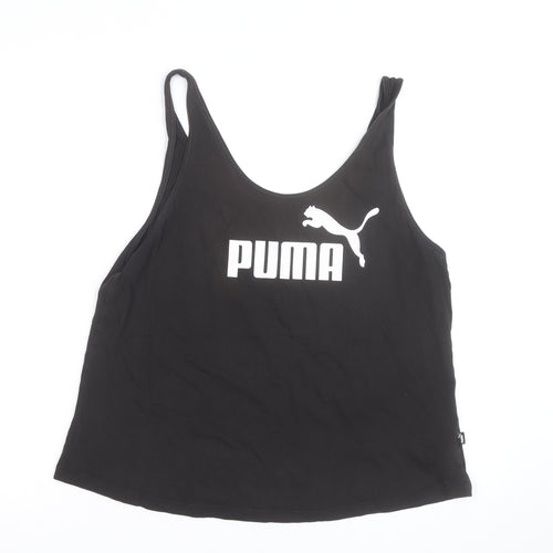 Puma Womens Black Sports Tank Top Size 14 Cotton Blend