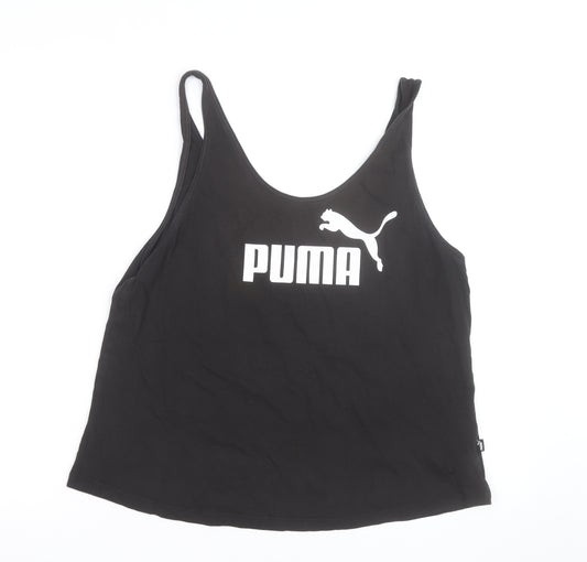 Puma Womens Black Sports Tank Top Size 14 Cotton Blend