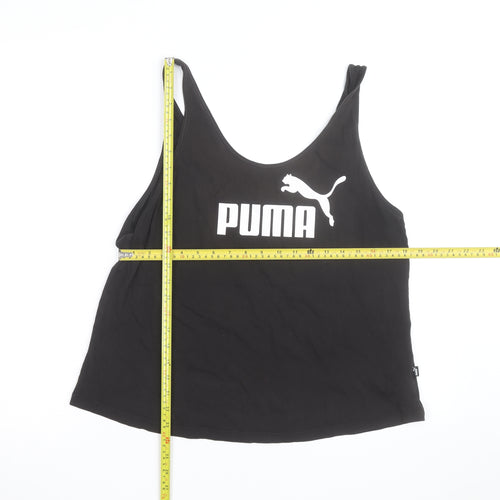 Puma Womens Black Sports Tank Top Size 14 Cotton Blend