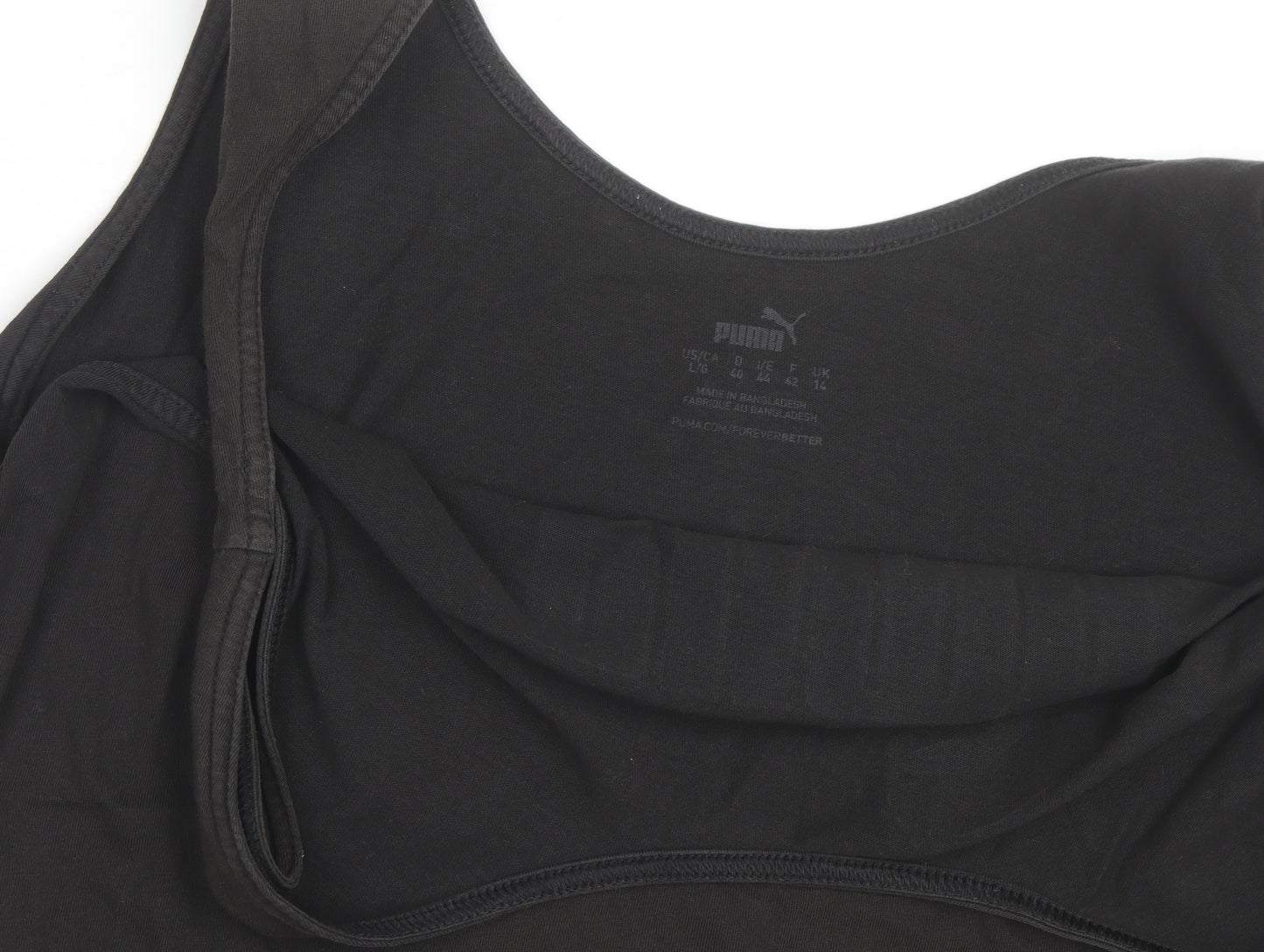 Puma Womens Black Sports Tank Top Size 14 Cotton Blend