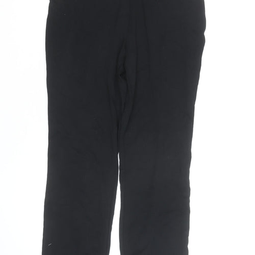 Marks and Spencer Women's Black Size 12 Straight Leg Stretch Trousers