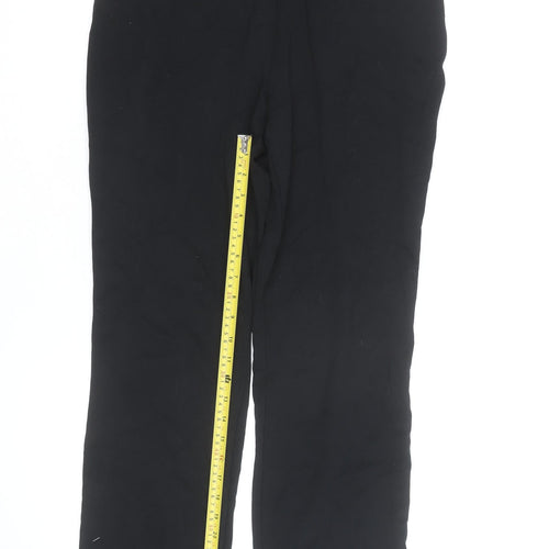 Marks and Spencer Women's Black Size 12 Straight Leg Stretch Trousers