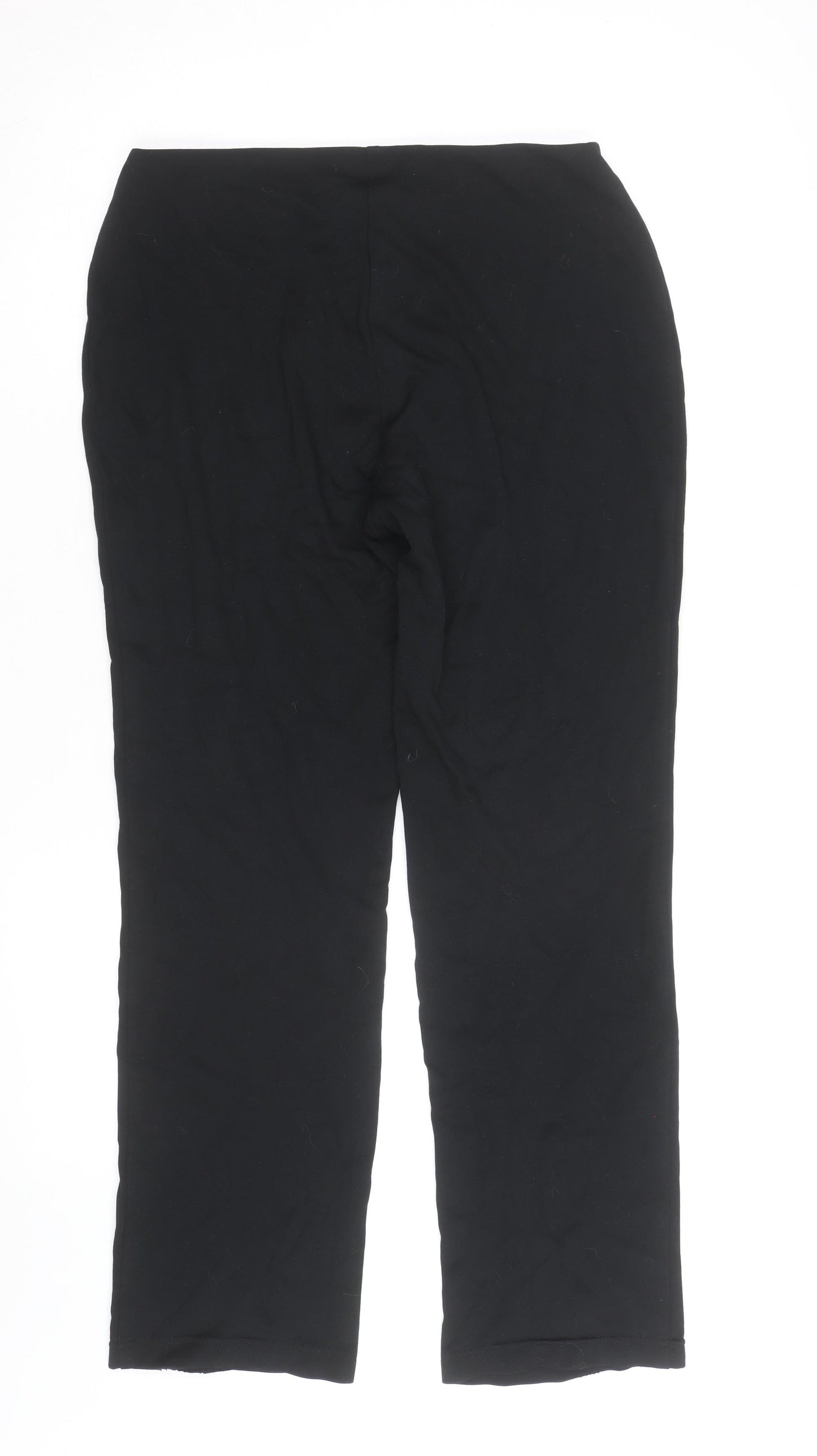 Marks and Spencer Women's Black Size 12 Straight Leg Stretch Trousers