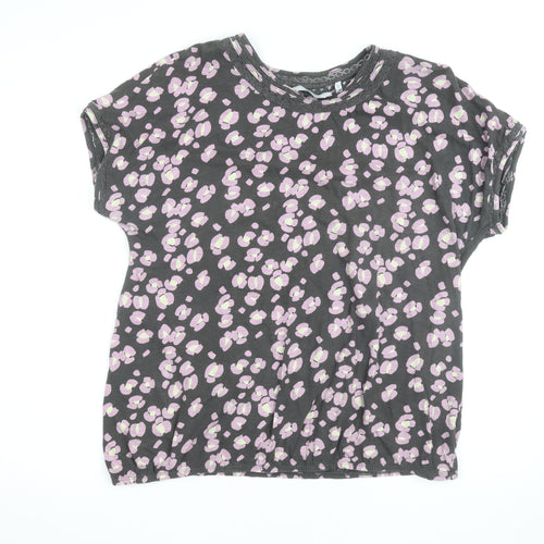 Next Women’s Grey Floral T-Shirt Size 20 Short Sleeve Cotton