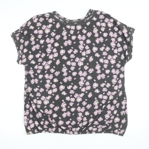 Next Women’s Grey Floral T-Shirt Size 20 Short Sleeve Cotton