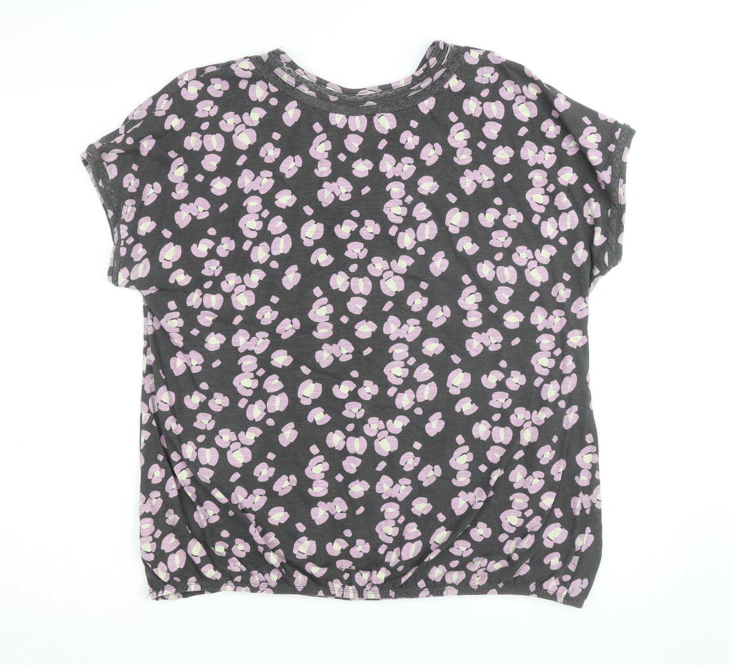 Next Women’s Grey Floral T-Shirt Size 20 Short Sleeve Cotton