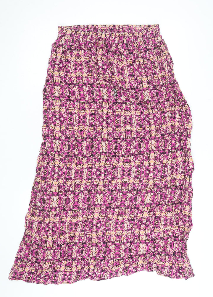 New Look Womens Multicoloured Animal Print Midi A-Line Skirt Size 12