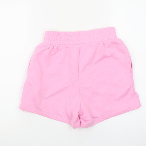 SmileyWorld Women's Pink XS Sweat Shorts with Logo Print