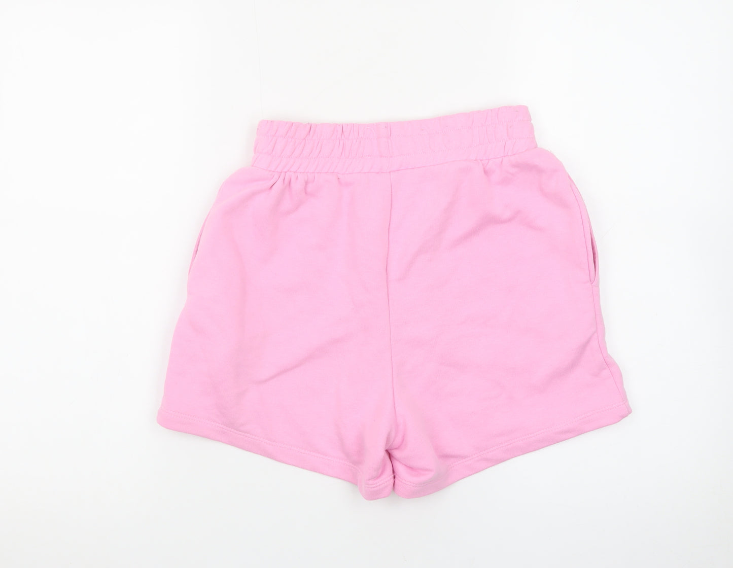 SmileyWorld Women's Pink XS Sweat Shorts with Logo Print