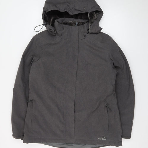 Peter Storm Womens Grey Waterproof Hooded Parka Jacket Size 14