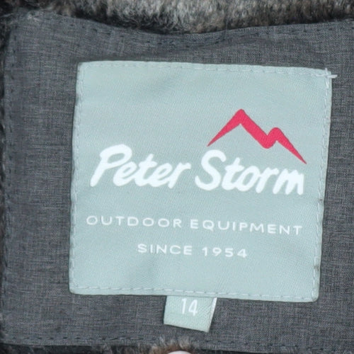 Peter Storm Womens Grey Waterproof Hooded Parka Jacket Size 14