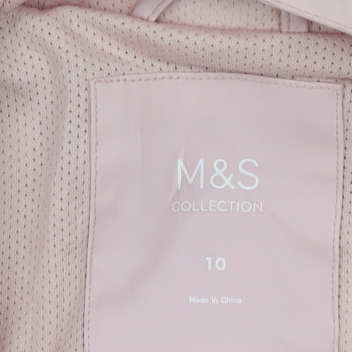 Marks and Spencer Women’s Pink Hooded Waterproof Rain Coat Size 10