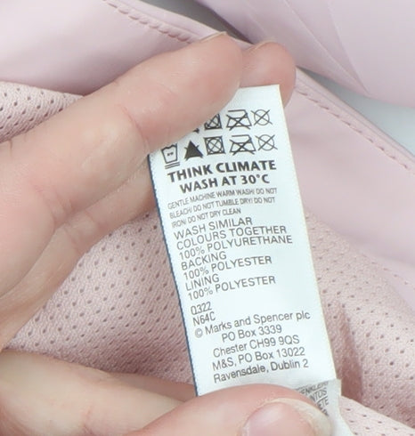 Marks and Spencer Women’s Pink Hooded Waterproof Rain Coat Size 10