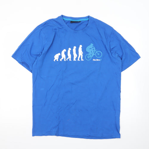 Peter Storm Men's Blue Funny Cycling Graphic T-Shirt Size L