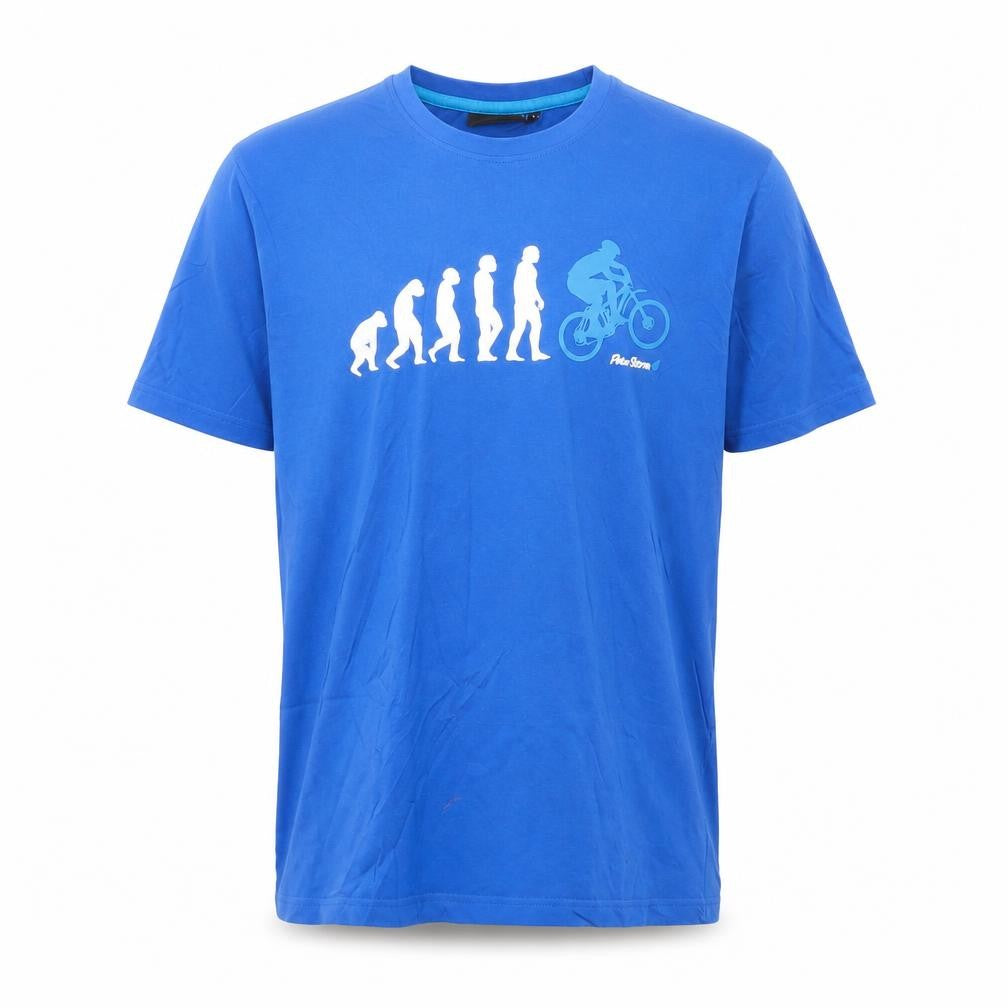 Peter Storm Men's Blue Funny Cycling Graphic T-Shirt Size L