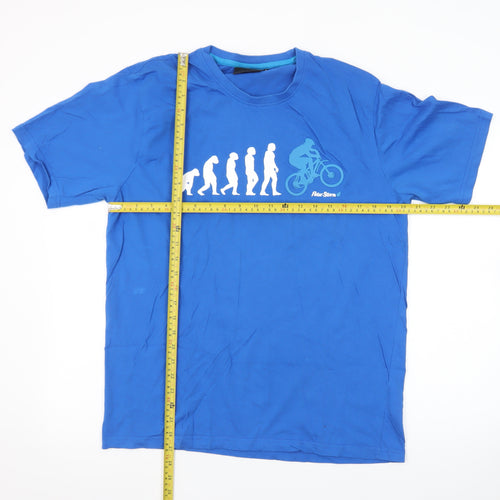 Peter Storm Men's Blue Funny Cycling Graphic T-Shirt Size L