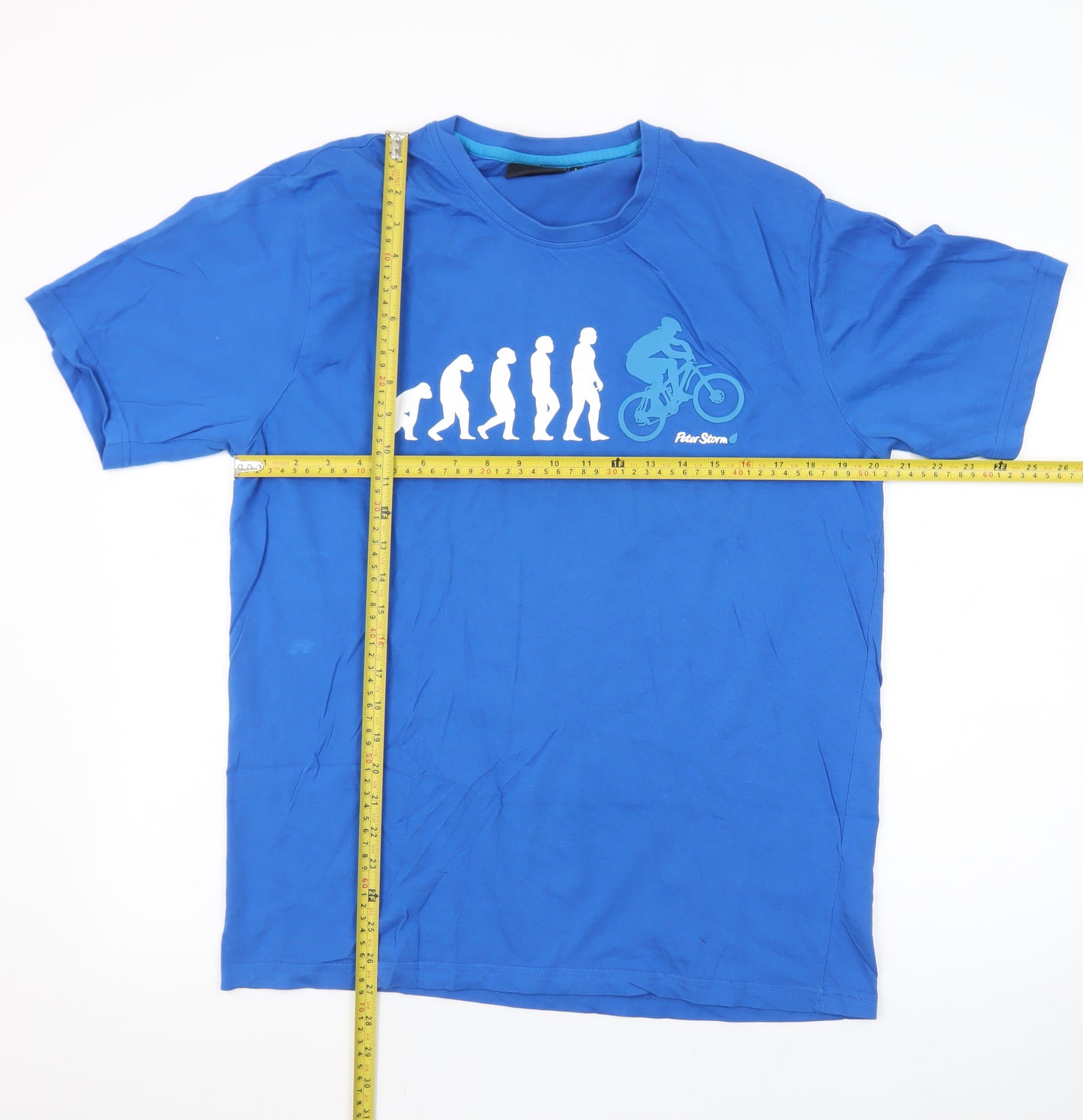 Peter Storm Men's Blue Funny Cycling Graphic T-Shirt Size L