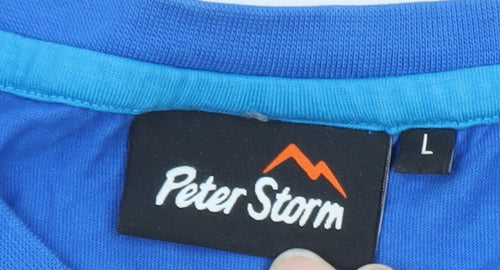 Peter Storm Men's Blue Funny Cycling Graphic T-Shirt Size L