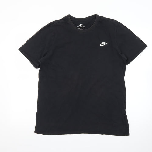 Nike Men's Black Short Sleeve Crew Neck Cotton Athletic T-Shirt L