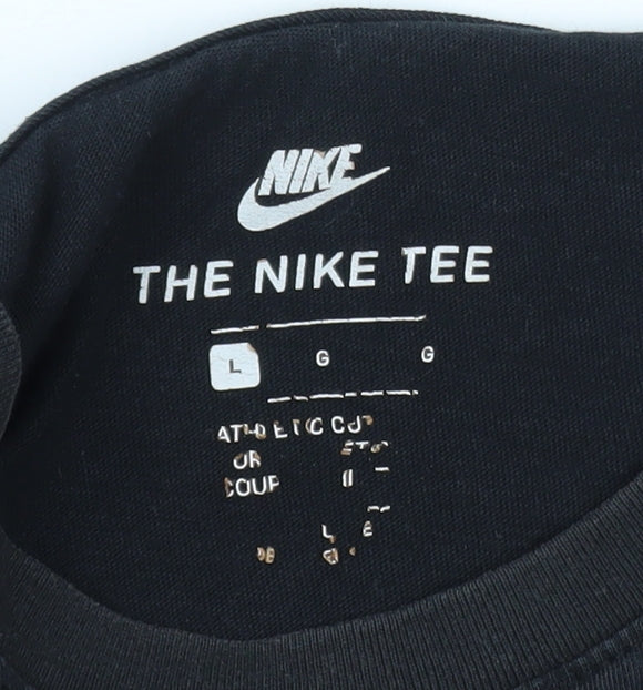 Nike Men's Black Short Sleeve Crew Neck Cotton Athletic T-Shirt L