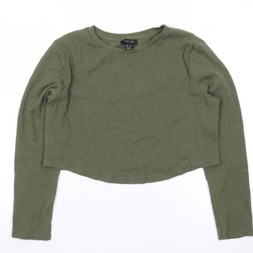 New Look Women's Green Long Sleeve Crew Neck Slim Fit Jumper Size 18